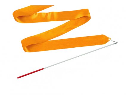 Dětská gymnastická stuha s tyčkou světle oranžová 2 m