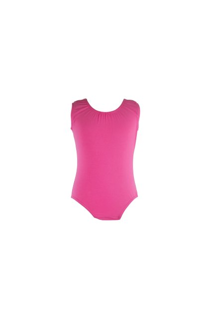 Bavlněný gymnastický dres bez rukávu světle růžový