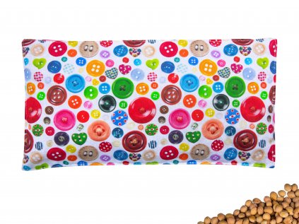 Nahřívací polštářek s třešňovými peckami 30x15 cm Buttons