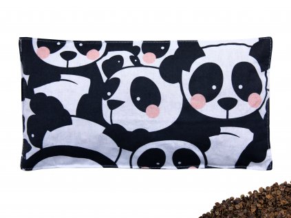 Nahřívací polštářek bederní s pohankovými slupkami 50x20 cm Panda