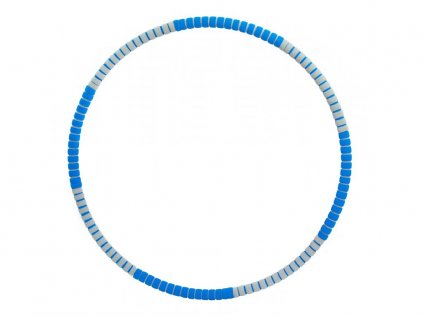 Fitness foam Hula hoop obruč pruhovaná VFstyle 80 cm modro-šedá