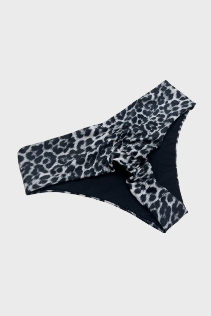 Spodní díl plavek s vysokým pasem Eleanor leopard šedé