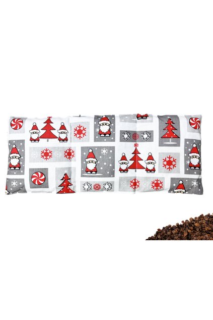 Nahřívací polštářek bederní s pohankovými slupkami 50x20 cm Santa Claus