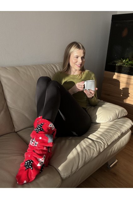 Hřejivé ponožky STARS červené