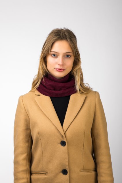 Pletený nákrčník Elegant vínový