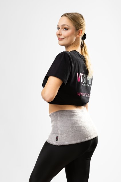 Hřejivý ledvinový pás Comfort, světle šedý