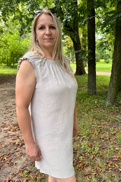 Mušelínové šaty Valentina béžové