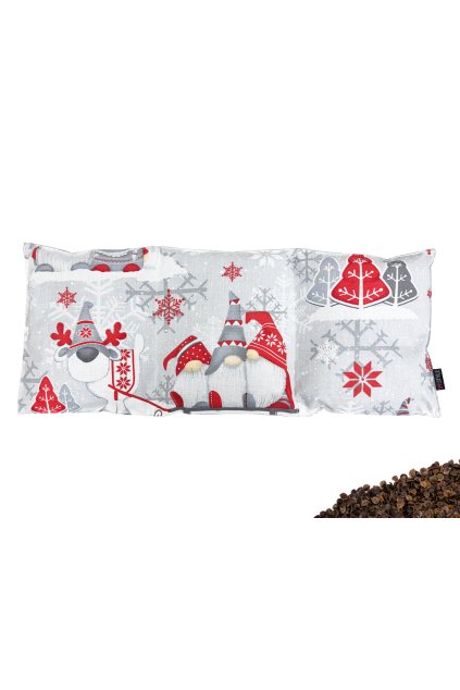 Nahřívací polštářek bederní s pohankovými slupkami 50x20 cm Elf červený