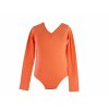 Bavlněný gymnastický dres s dlouhým rukávem oranžový