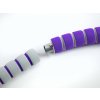 Fitness foam Hula hoop obruč pruhovaná VFstyle 80 cm fialovo-šedá