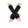 Pletené návleky na ruce Hearts VFstyle 30 cm černé