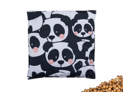 Nahřívací polštářek s třešňovými peckami 20x20 cm Panda