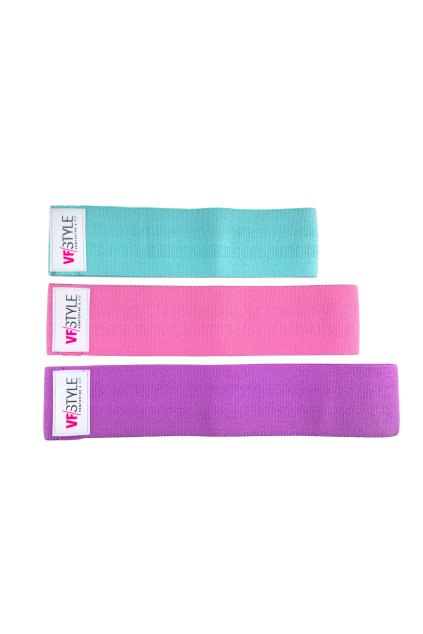Sada 3 ks textilních posilovacích gum VFstyle barevná