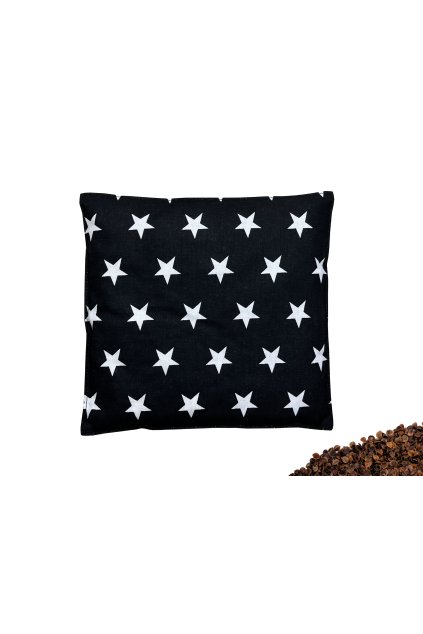 Pohankový polštářek 20x20 cm Stars černé