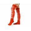 Vánoční pletené návleky na nohy Christmas VFstyle 65 cm červené
