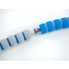 Fitness foam Hula hoop obruč pruhovaná VFstyle 80 cm modro-šedá