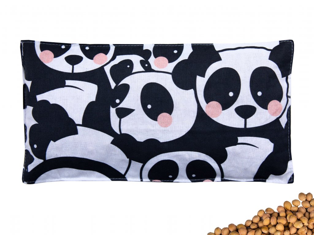 Nahrievací vankúšik s čerešňovými kôstkami 30x15 cm Panda - VFstyle