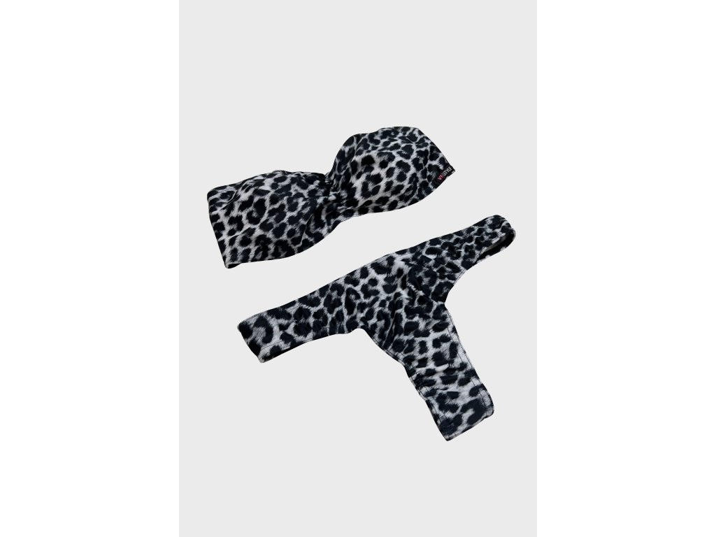 Dámske dvojdielne plavky Lylah leopard sivé