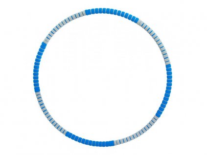 Fitness foam Hula hoop obruč pruhovaná VFstyle 80 cm modro-sivá