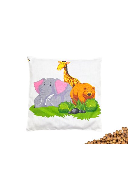 Nahřívací polštářek s třešňovými peckami 20x20 cm Zoo