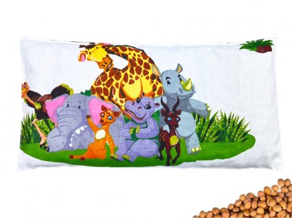 Nahrievací vankúšik s čerešňovými kôstkami 30x15 cm Zoo