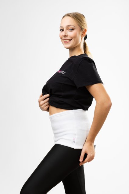 Hrejivý ľadvinový pás Comfort, biely