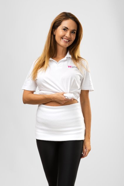 Hrejivý ľadvinový pás Premium, biely