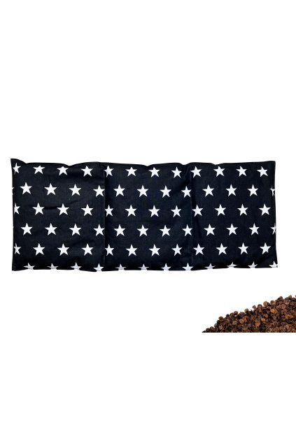 Nahřívací polštářek bederní s pohankovými slupkami 50x20 cm Stars černé