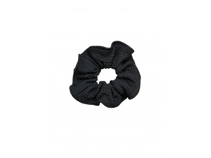 Scrunchie gumička do vlasov VFstyle rebrovaná čierna