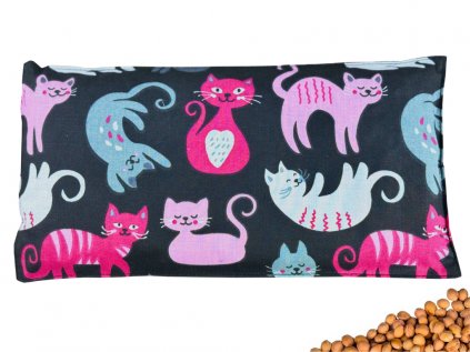 Nahrievací vankúšik s čerešňovými kôstkami 30x15 cm Kittens