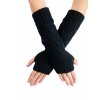 Pletené návleky na ruky VFstyle 30 cm čierne