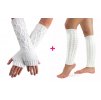 Sada pletených návlekov na ruky a nohy VFstyle krémová
