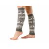 Vianočné pletené návleky na nohy soby VFstyle 40 cm svetlo sivé