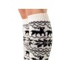 Vianočné pletené návleky na nohy soby VFstyle 40 cm biele