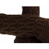 Pletené návleky na ruky VFstyle 30 cm tmavo hnedé