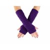 Pletené návleky na ruky VFstyle 30 cm tmavo fialové