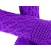Pletené návleky na ruky VFstyle 30 cm fialové