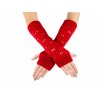Pletené návleky na ruky Hearts VFstyle 30 cm červené