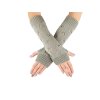 Pletené návleky na ruky Hearts VFstyle 30 cm svetlo sivé