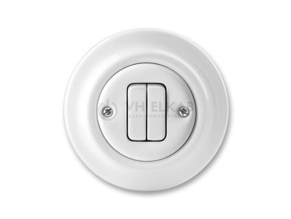 Přepínač střídavý dvojitý; bílá-porcelán; 3559K-C52345