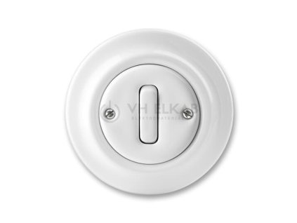 Ovládač přepínací, se svorkou N, řazení 6/0; bílá-porcelán; 3559K-C86345