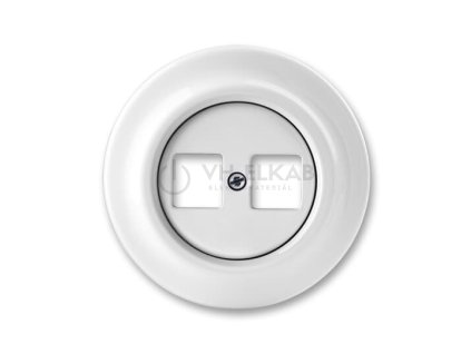 Zásuvka komunikační dvojnásobná; bílá-porcelán; 5014K-C01018