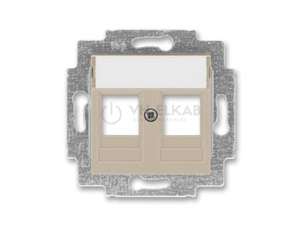 Kryt zásuvky komunikační přímé (2x), s kovovým upevňovacím třmenem; macchiato; 5014H-A01018 18