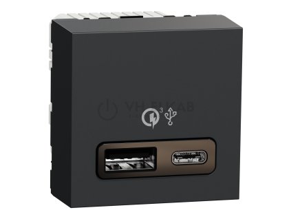 Nabíjecí USB konektor A+C 2.4A, 2M, Antracit NU301954
