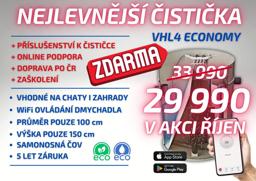 Nejlevnější čistička odpadních vod do 4 osob + doprava ZDARMA!