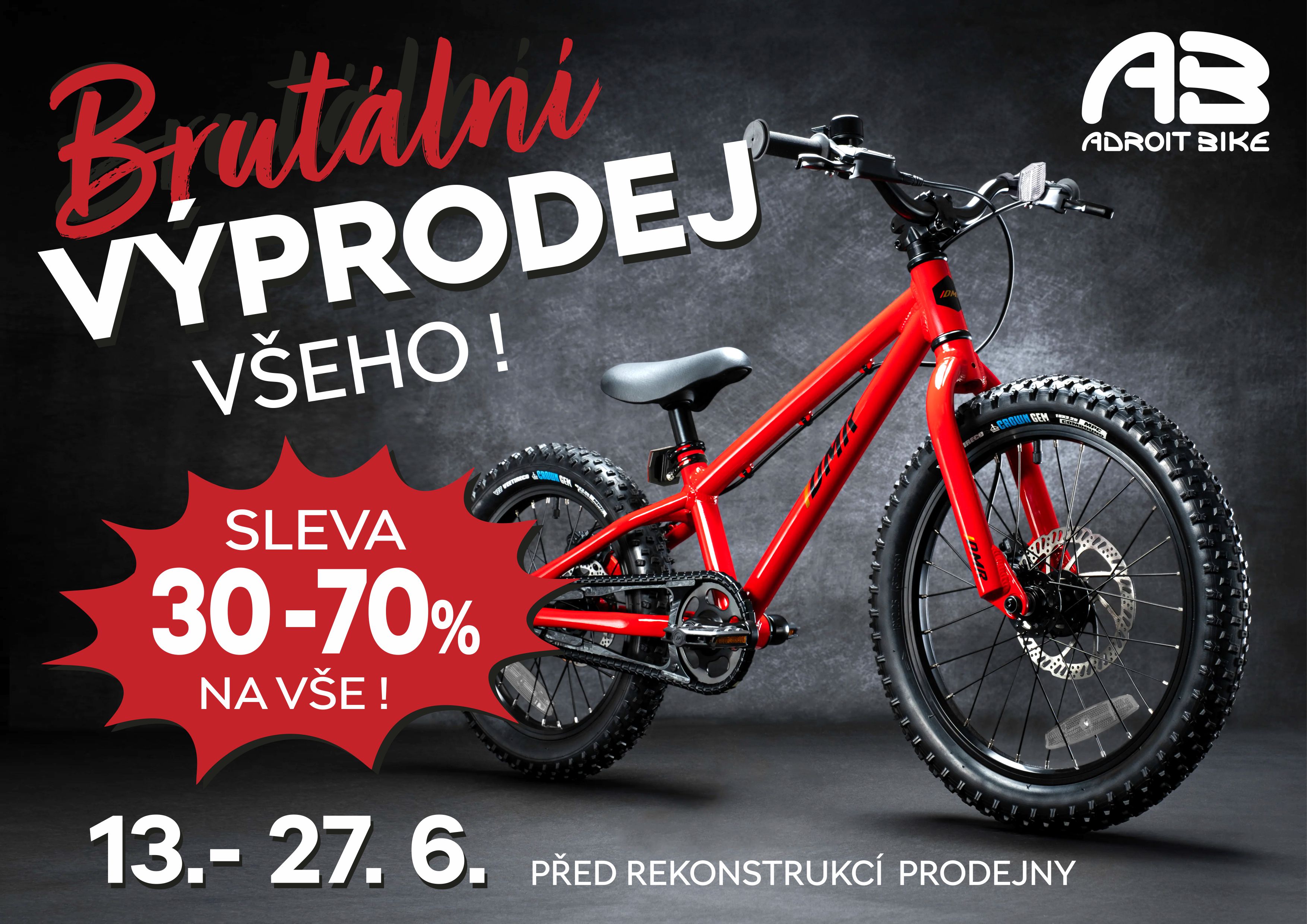 Obří výprodej kol a příslušenství!