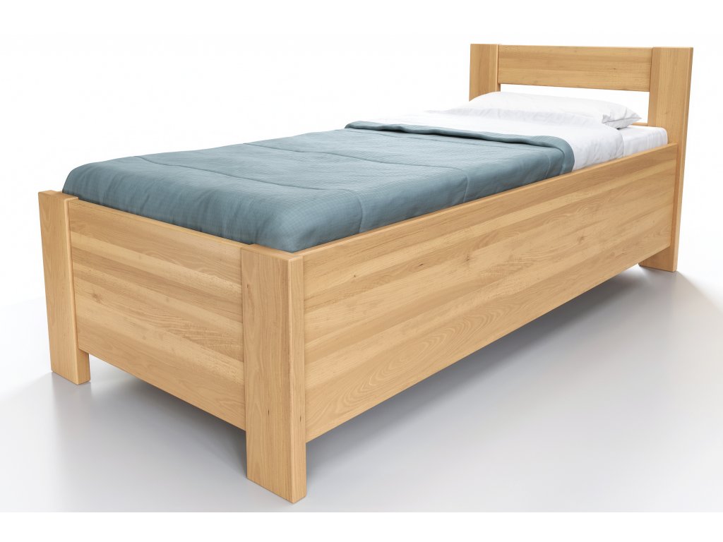 Buková postel Ela s úložným prostorem