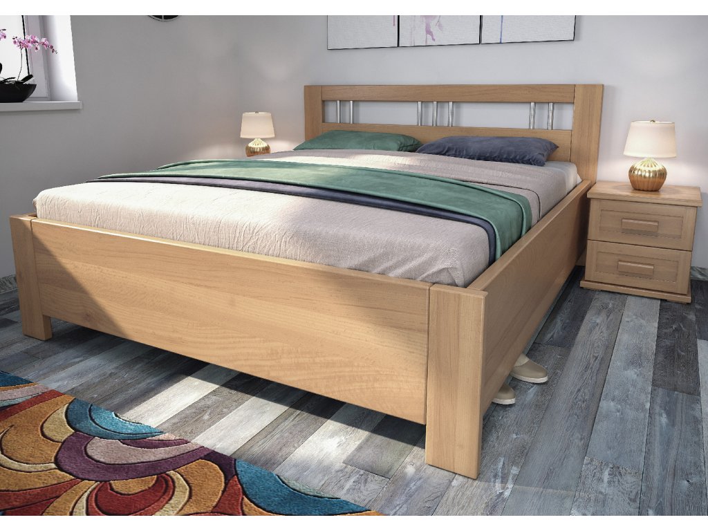 Buková postel Perla s úložným prostorem