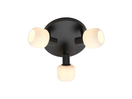 Nordlux Milford Mini 3 (opálové sklo, černá) sklo, kov IP20 2412606003