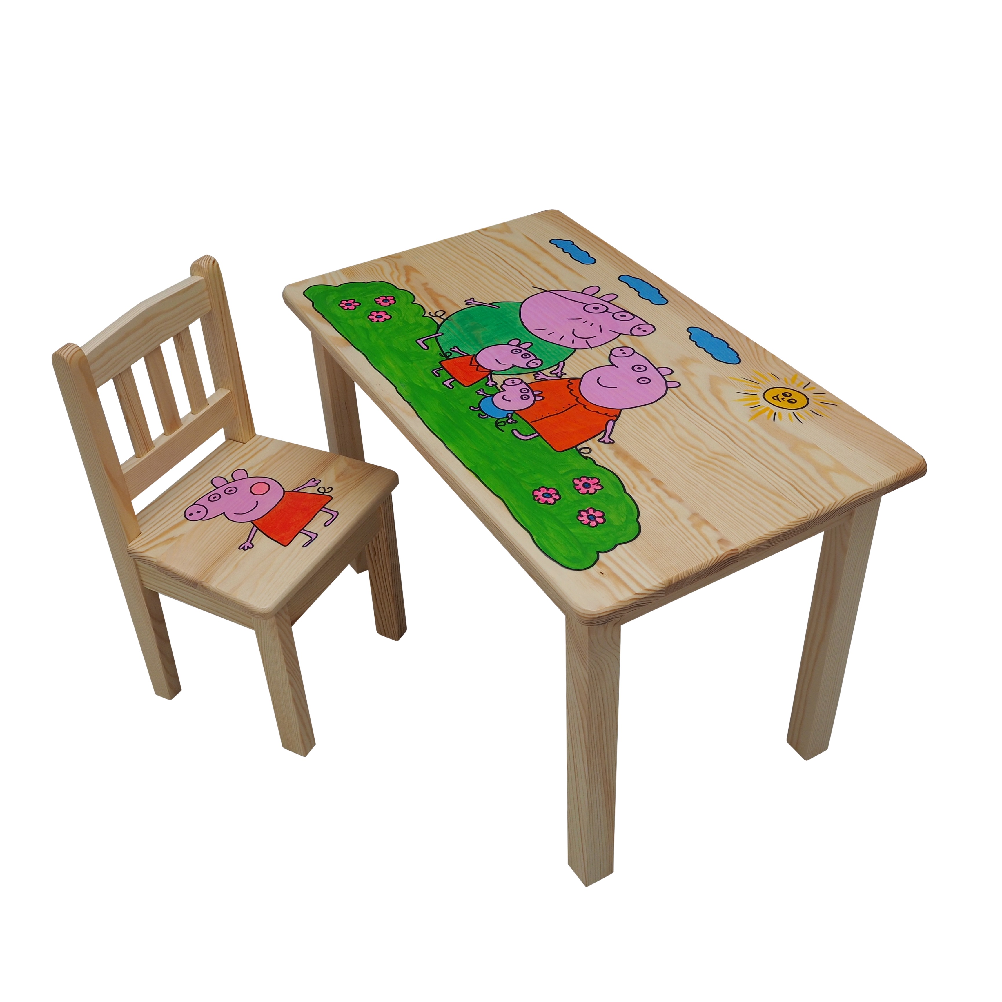 Detský drevený stôl + stoličky